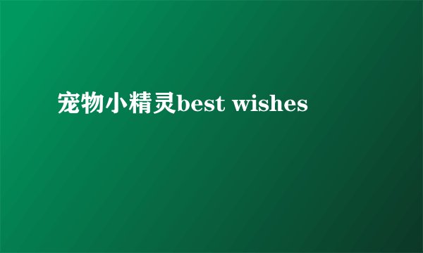 宠物小精灵best wishes