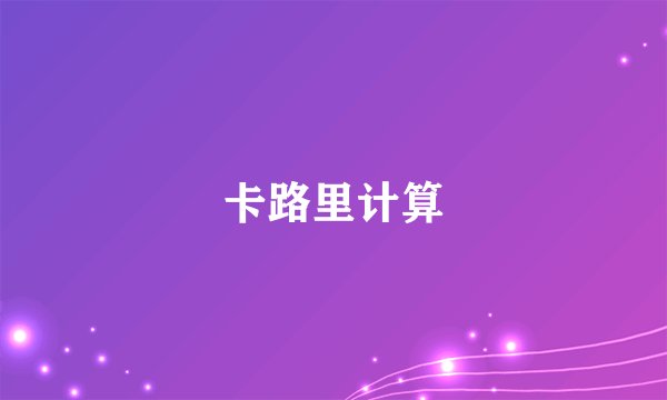 卡路里计算