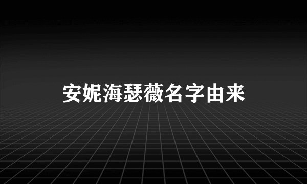 安妮海瑟薇名字由来