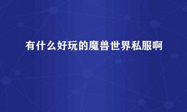 有什么好玩的魔兽世界私服啊