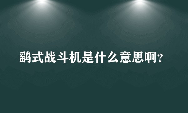 鹞式战斗机是什么意思啊?