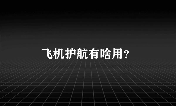 飞机护航有啥用？