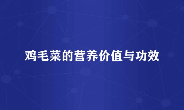 鸡毛菜的营养价值与功效