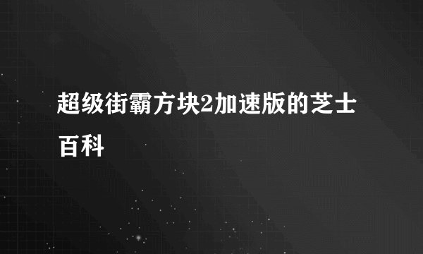 超级街霸方块2加速版的芝士百科
