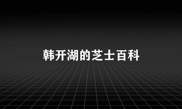 韩开湖的芝士百科