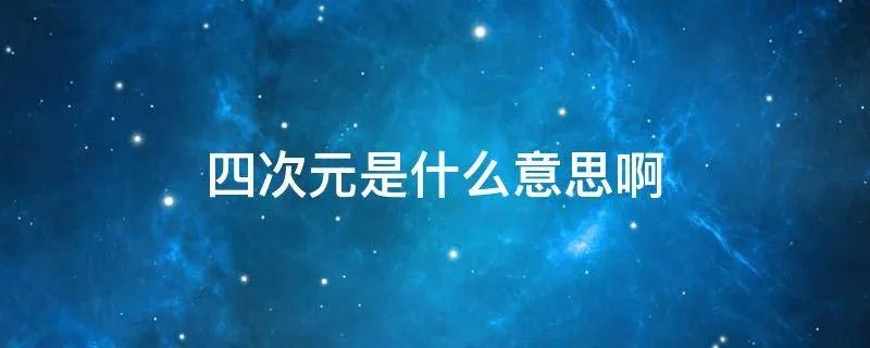 四次元是什么意思啊