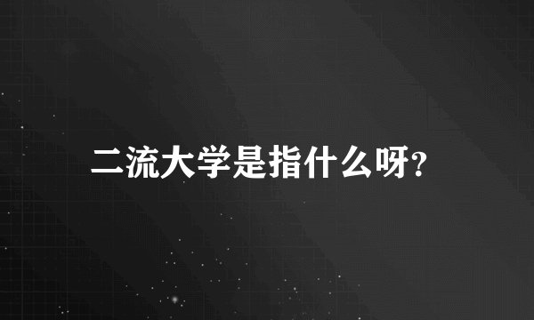 二流大学是指什么呀？