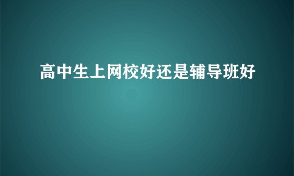 高中生上网校好还是辅导班好