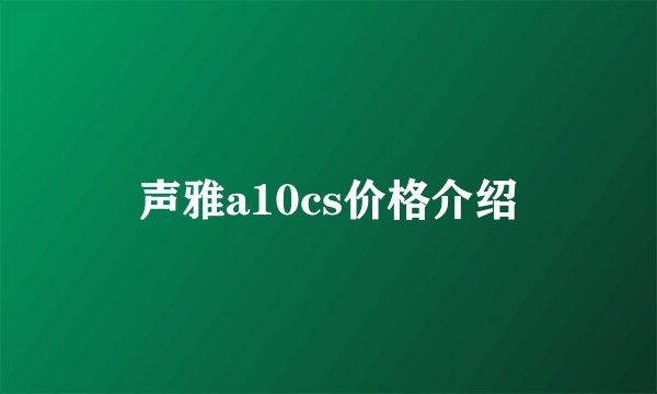 声雅a10cs价格介绍