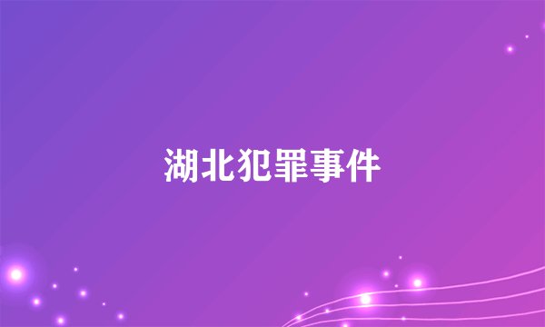湖北犯罪事件