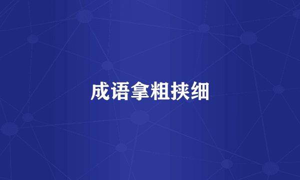 成语拿粗挟细