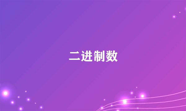 二进制数