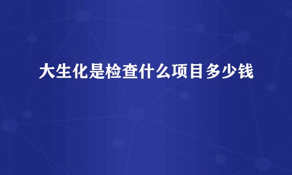 大生化是检查什么项目多少钱
