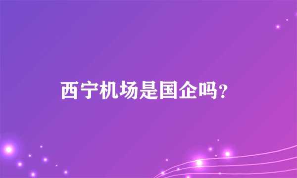 西宁机场是国企吗？