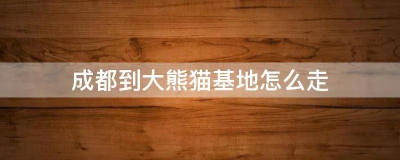 成都到大熊猫基地怎么走