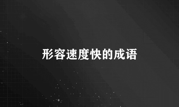 形容速度快的成语