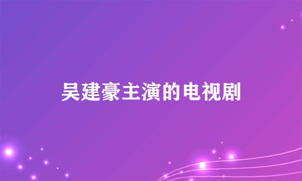 吴建豪主演的电视剧
