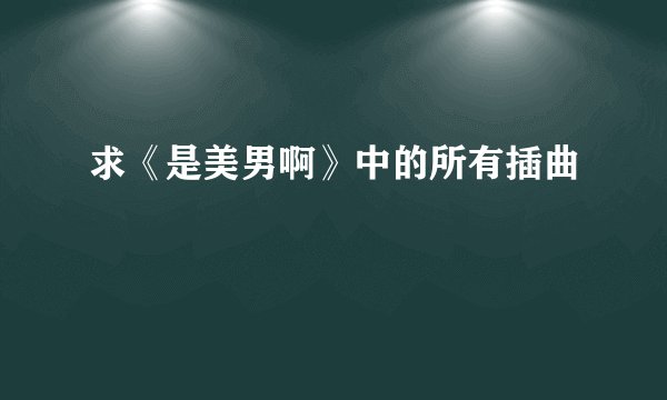 求《是美男啊》中的所有插曲