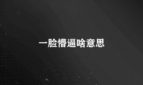 一脸懵逼啥意思