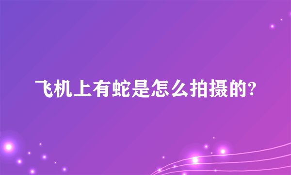 飞机上有蛇是怎么拍摄的?