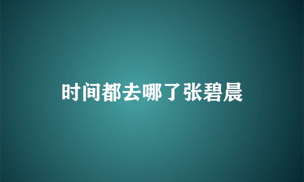 时间都去哪了张碧晨