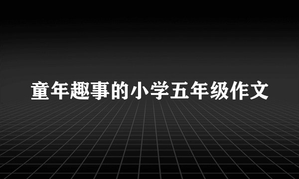 童年趣事的小学五年级作文