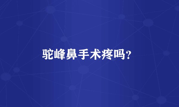 驼峰鼻手术疼吗？