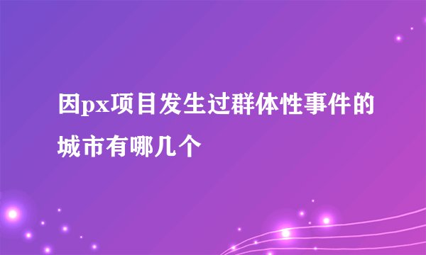 因px项目发生过群体性事件的城市有哪几个