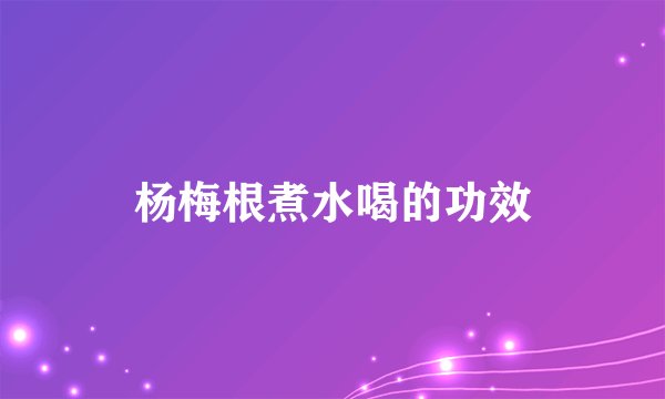 杨梅根煮水喝的功效