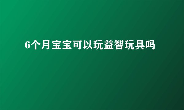 6个月宝宝可以玩益智玩具吗