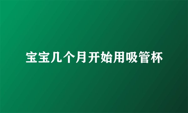 宝宝几个月开始用吸管杯