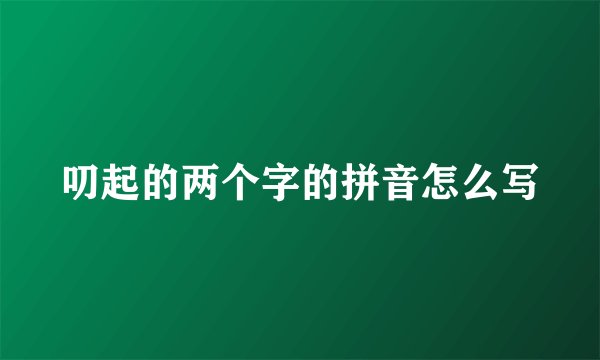 叨起的两个字的拼音怎么写