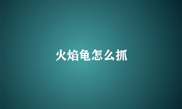 火焰龟怎么抓