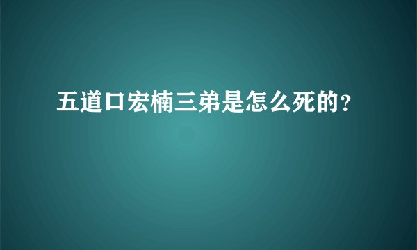 五道口宏楠三弟是怎么死的？