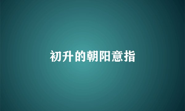 初升的朝阳意指