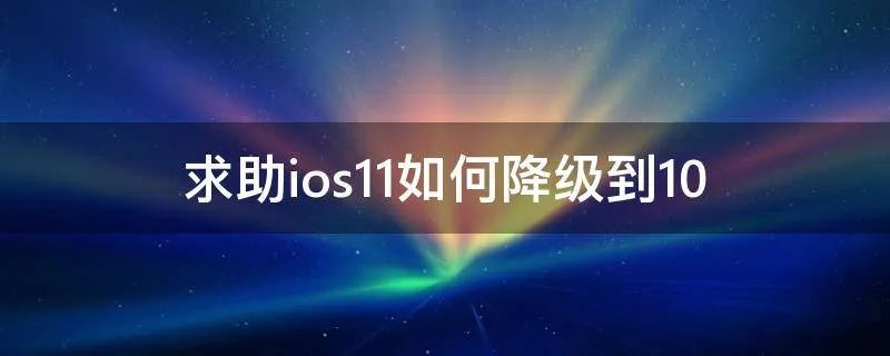 求助ios11如何降级到10