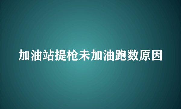 加油站提枪未加油跑数原因