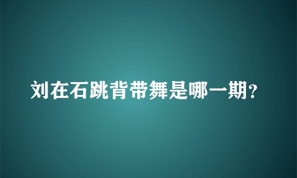 刘在石跳背带舞是哪一期？