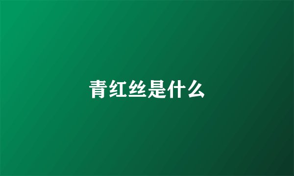 青红丝是什么