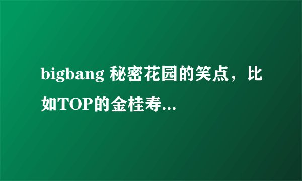 bigbang 秘密花园的笑点，比如TOP的金桂寿什么的，是什么意思啊