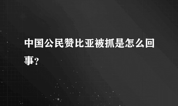 中国公民赞比亚被抓是怎么回事？
