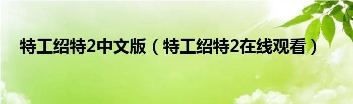 特工绍特2中文版（特工绍特2在线观看）