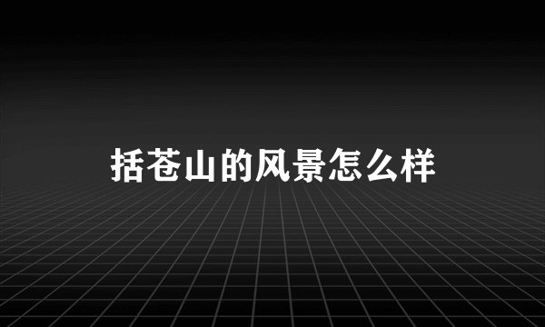 括苍山的风景怎么样