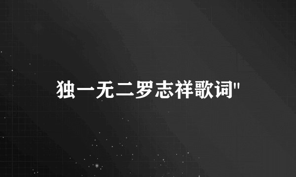 独一无二罗志祥歌词