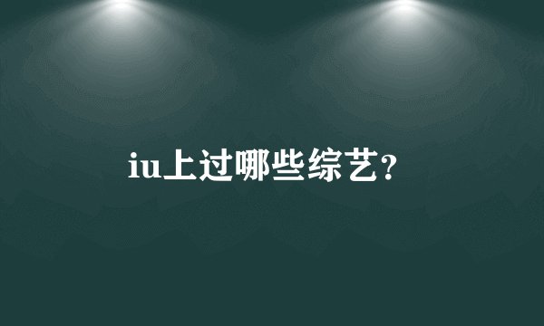 iu上过哪些综艺?