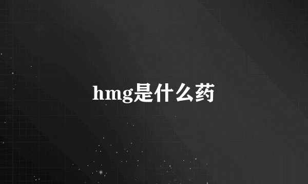 hmg是什么药