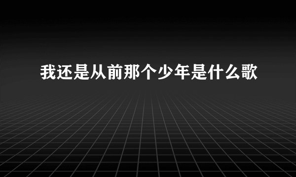 我还是从前那个少年是什么歌