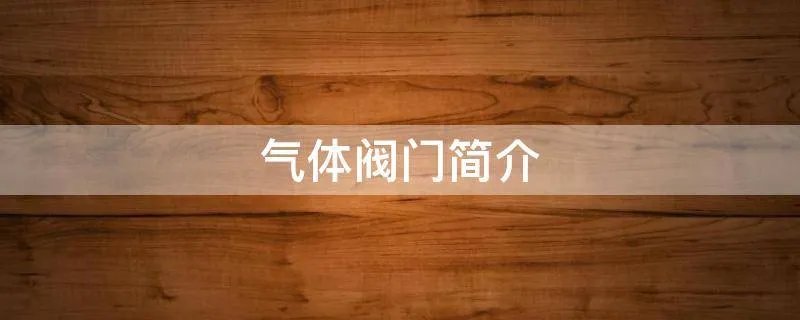 气体阀门简介