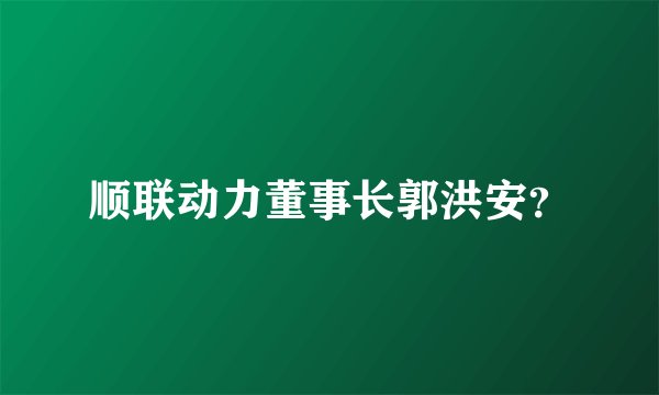 顺联动力董事长郭洪安？