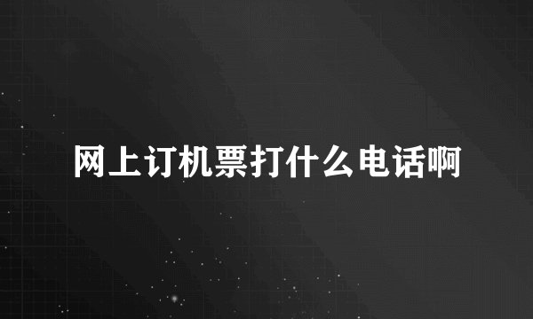 网上订机票打什么电话啊